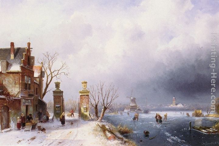 Charles Henri Joseph Leickert A Sunlit Winter Landscape